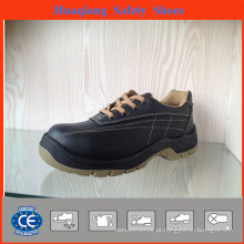 Sapatos de segurança couro liso brilhante com malha forro (HQ05050)